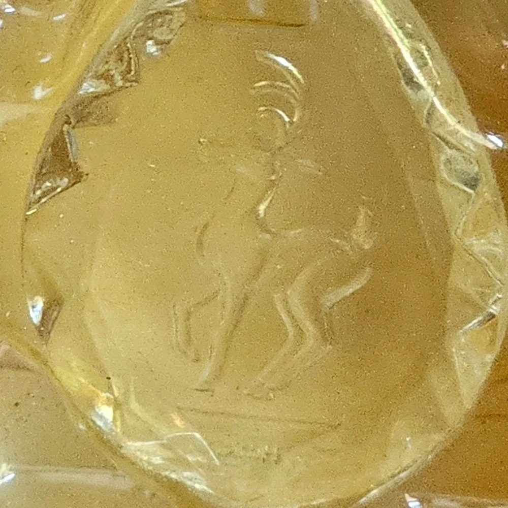 Vintage 1989 Hallmark Keepsake Miniature Ornament Holiday Deer Etched Acrylic